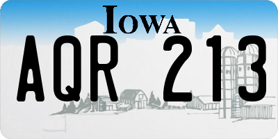 IA license plate AQR213