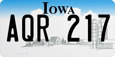 IA license plate AQR217