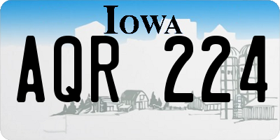 IA license plate AQR224