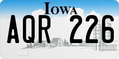 IA license plate AQR226