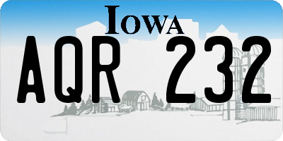 IA license plate AQR232