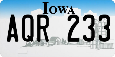 IA license plate AQR233
