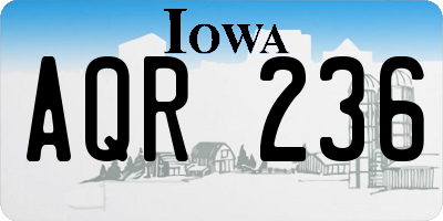 IA license plate AQR236