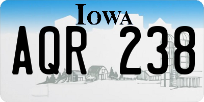 IA license plate AQR238