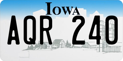 IA license plate AQR240