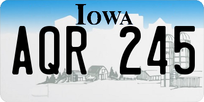 IA license plate AQR245