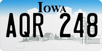IA license plate AQR248