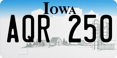 IA license plate AQR250