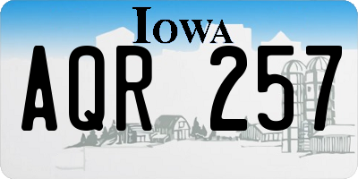 IA license plate AQR257