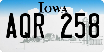 IA license plate AQR258
