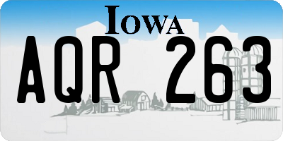 IA license plate AQR263