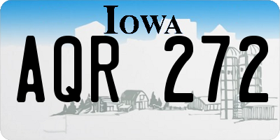 IA license plate AQR272