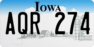 IA license plate AQR274