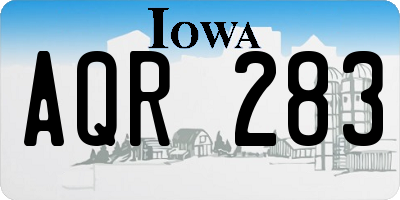 IA license plate AQR283
