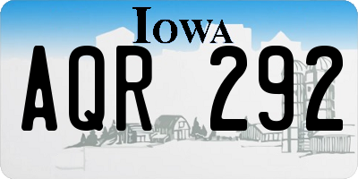 IA license plate AQR292