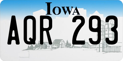 IA license plate AQR293