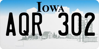 IA license plate AQR302