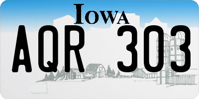 IA license plate AQR303