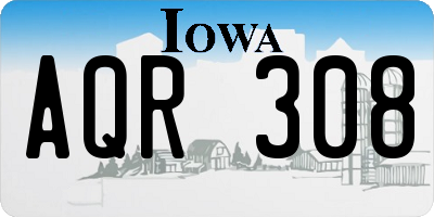 IA license plate AQR308