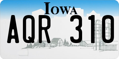 IA license plate AQR310