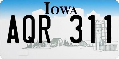 IA license plate AQR311