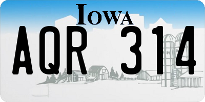 IA license plate AQR314