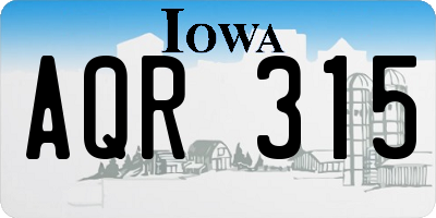 IA license plate AQR315