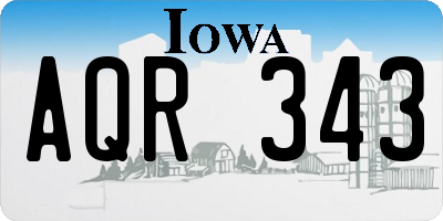 IA license plate AQR343