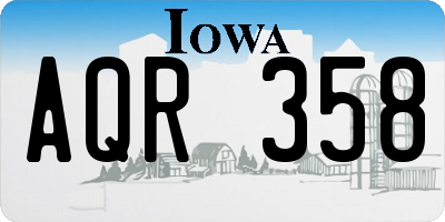 IA license plate AQR358