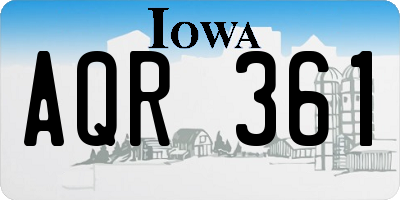 IA license plate AQR361