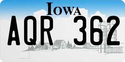 IA license plate AQR362