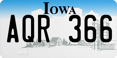 IA license plate AQR366