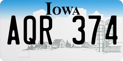 IA license plate AQR374