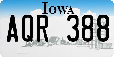 IA license plate AQR388