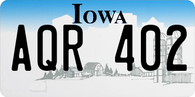 IA license plate AQR402