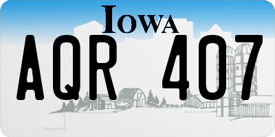 IA license plate AQR407