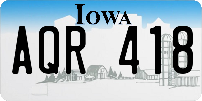 IA license plate AQR418
