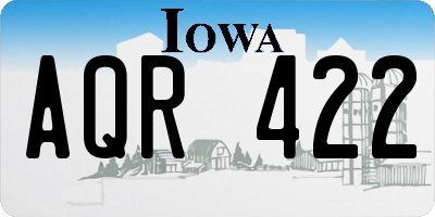 IA license plate AQR422