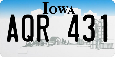 IA license plate AQR431
