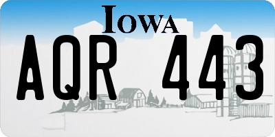 IA license plate AQR443