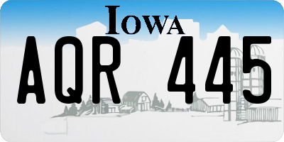 IA license plate AQR445