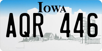 IA license plate AQR446