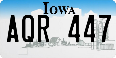 IA license plate AQR447