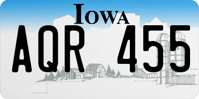 IA license plate AQR455