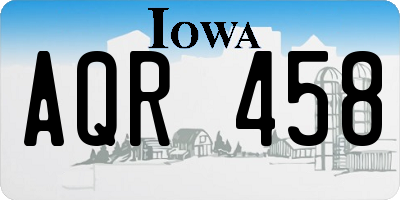 IA license plate AQR458
