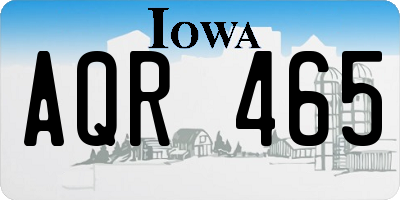 IA license plate AQR465