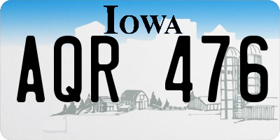 IA license plate AQR476