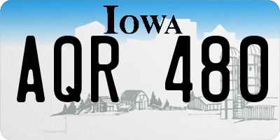 IA license plate AQR480