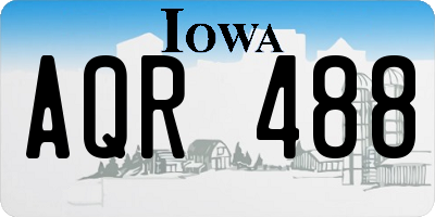 IA license plate AQR488