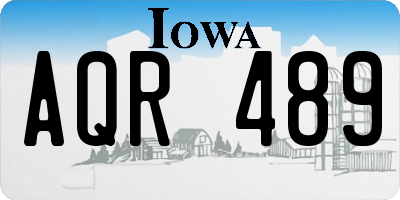 IA license plate AQR489